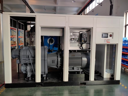 Διπλός συμπιεστής 7,5 HP 400kw σκηνικών VSD περιστροφικός βιδών