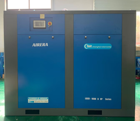 160KW εμβολοειδής αεροσυμπιεστής / περιστρεφόμενος εμβολοειδής αεροσυμπιεστής με 90L ευφυή ελεγκτή